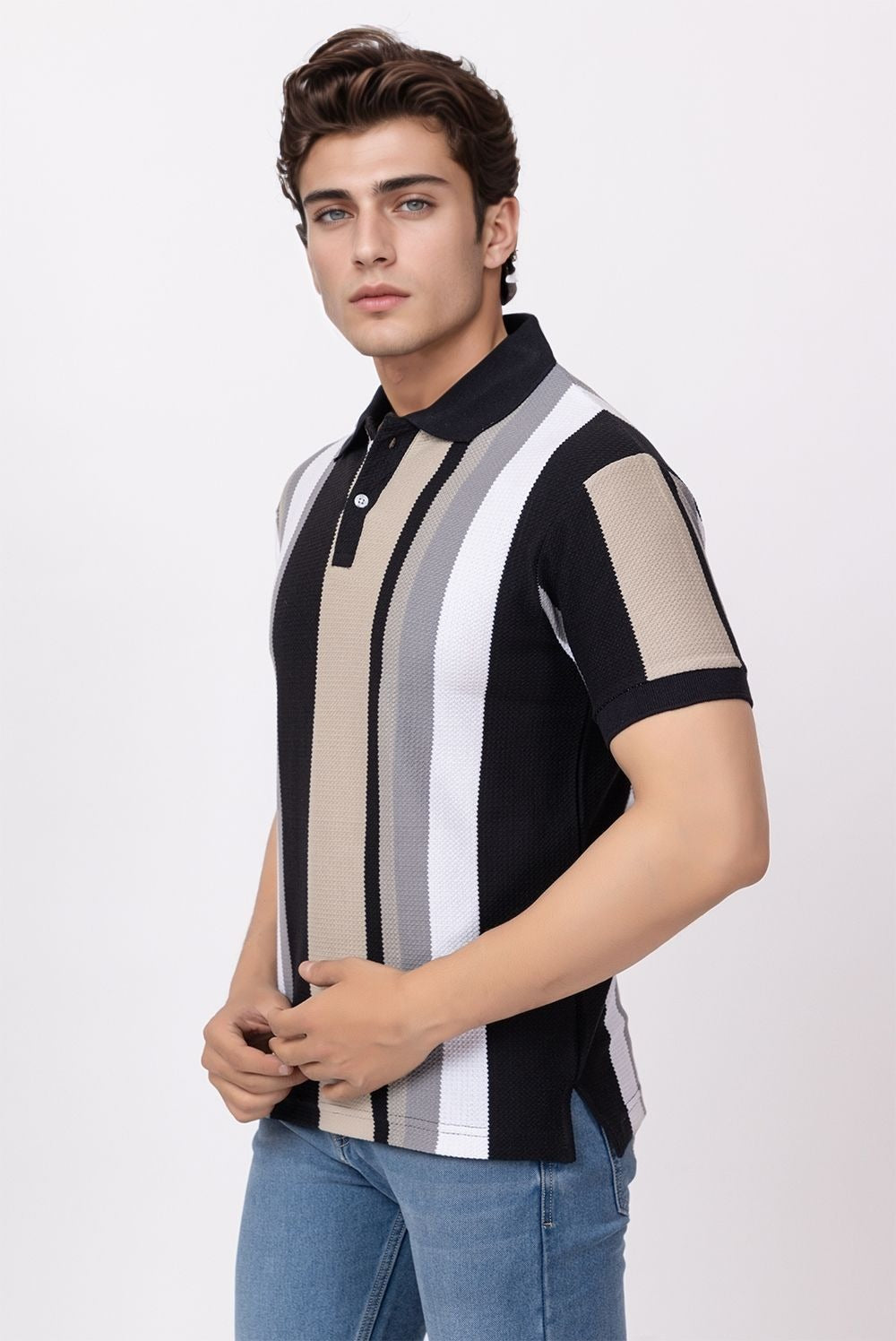 BLACK BIRD EYE POLO T-SHIRT