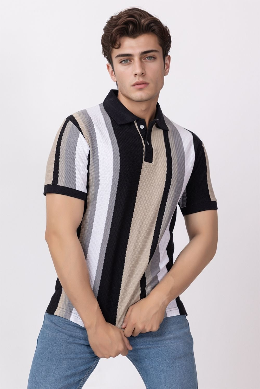 BLACK BIRD EYE POLO T-SHIRT