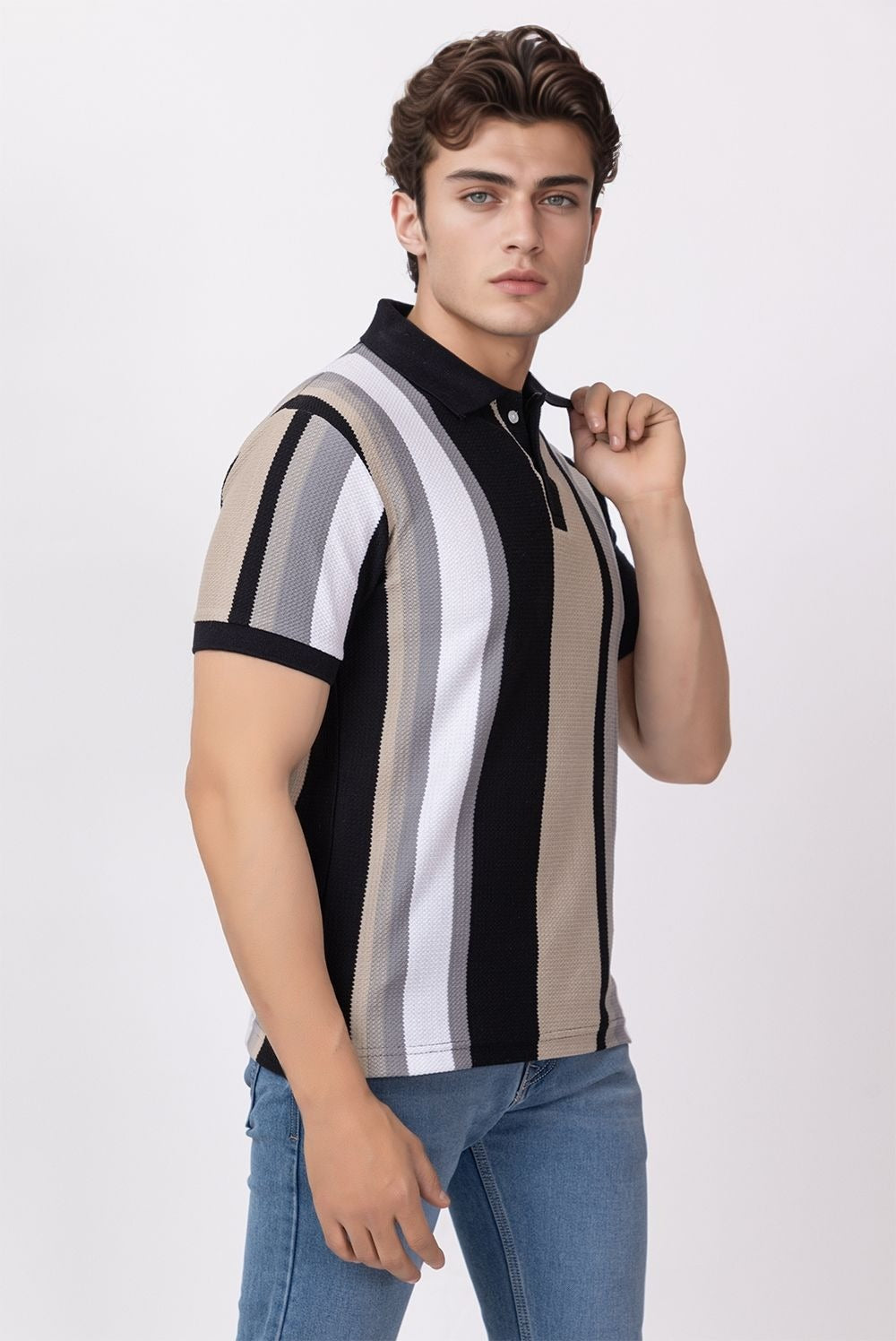BLACK BIRD EYE POLO T-SHIRT